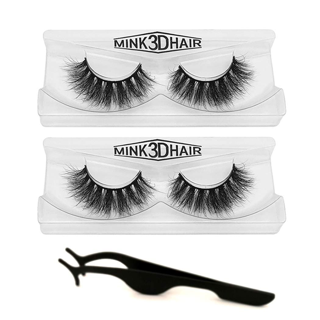 UBEIYI 3D Mink Lashes Hand-made Dramatic Makeup Strip Lashes 100% Fur Fake Eyelashes Thick Crisscross Deluxe False Lashes Black Nature Fluffy Long Soft 2 Pair Package
