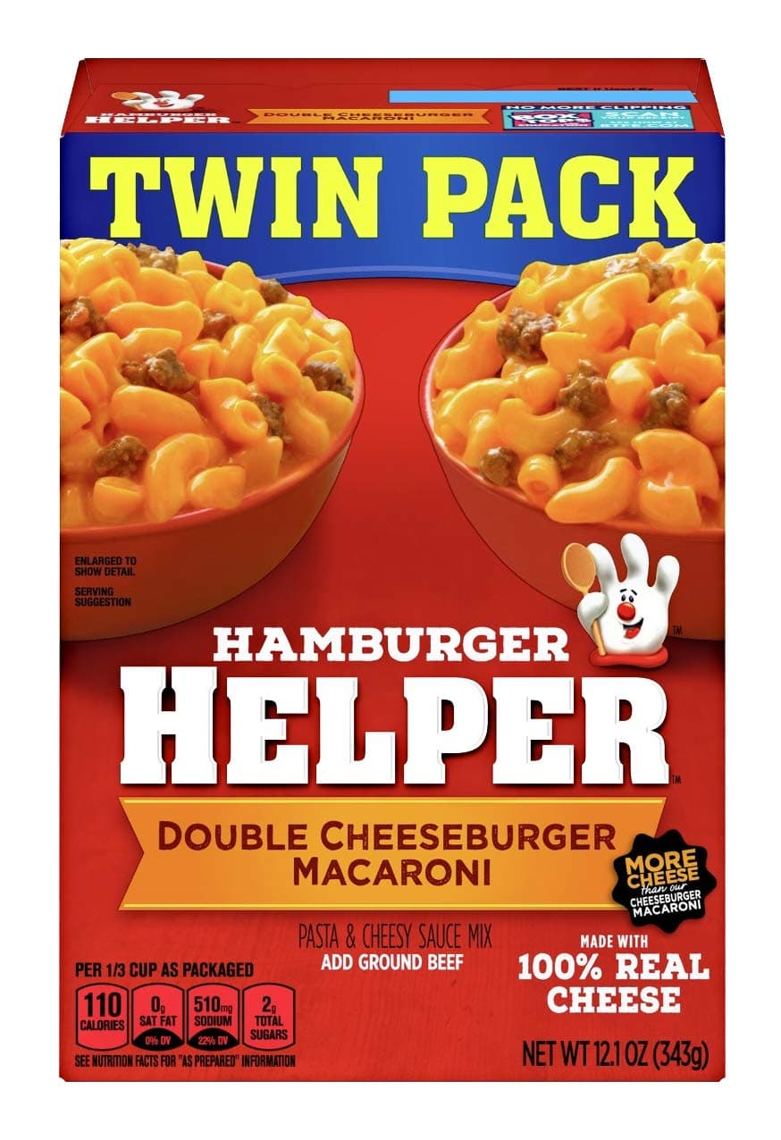 Hamburger Helper Double Cheeseburger Macaroni, 13.6 oz., Twin Pack