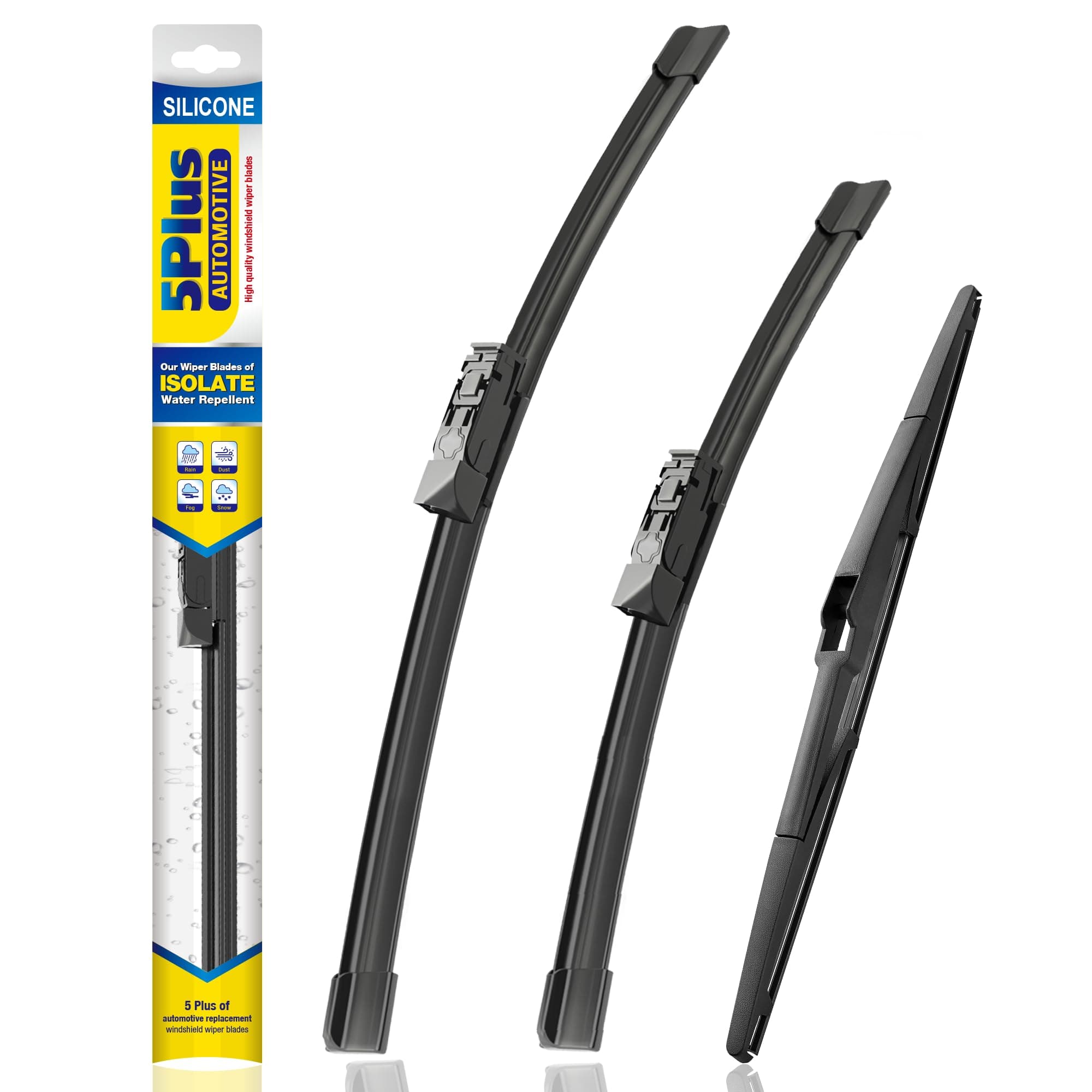 5 PLUS® Silicone Windshield Wipers Replacement for 2016 2017 2018 2019 2020 2021 2022 2023 Toyota CHR Wiper Blades(Set of 3),Automotive Replacement Windshield Wiper Blades For My Car-26"/16"/14"