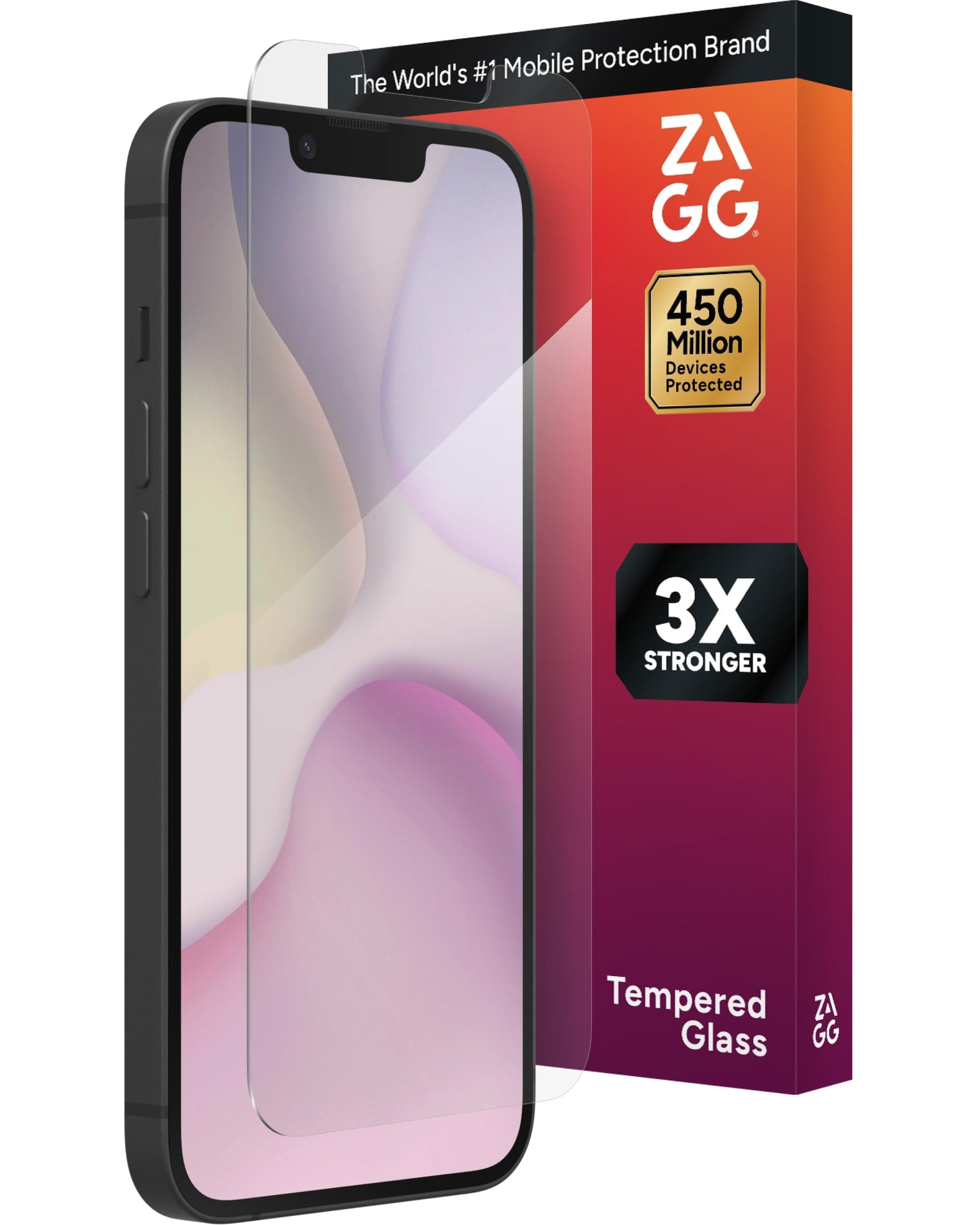 ZAGG Glass+ Screen Protector for iPhone 17e/ 16e/ 14/13/ 13 Pro - 3X Shatter Protection, High Scratch Resistance, Oil-Resistant, Reinforced Edges, InvisibleShield, Easy Install