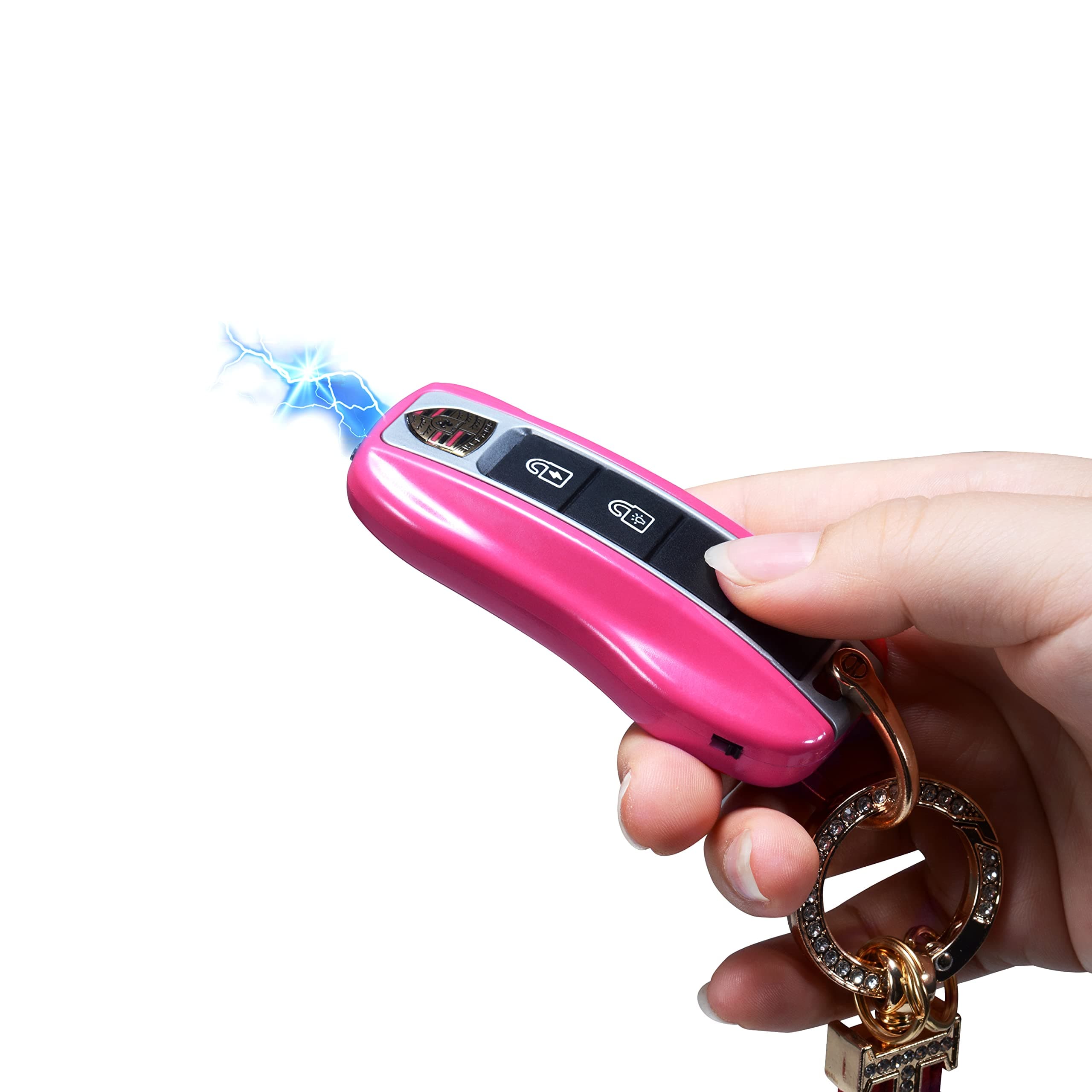 RECLLORFINE Mini Pink Stun Gun with Flashlight for Women Self Defense