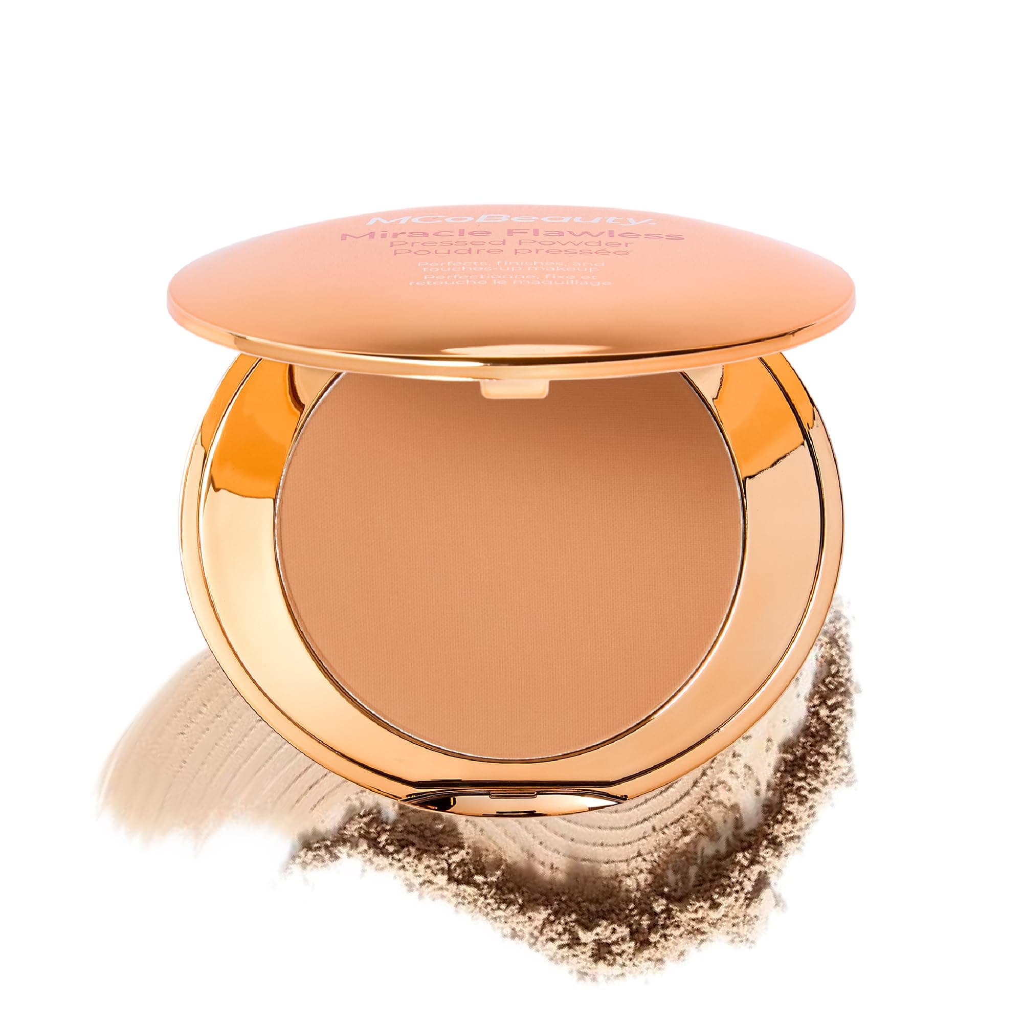 Miracle Flawless Pressed Powder - 2 Natural Medium Shade - Compact Setting Powder with Rose Flower Extract and Sweet Almond Oil - Helps Finish and Refine the Look of Makeup