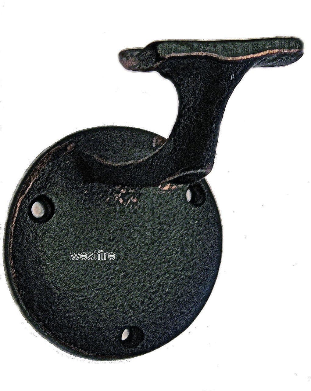 Crown Heritage3028 Iron Wall Rail Bracket, Rubbed Copper