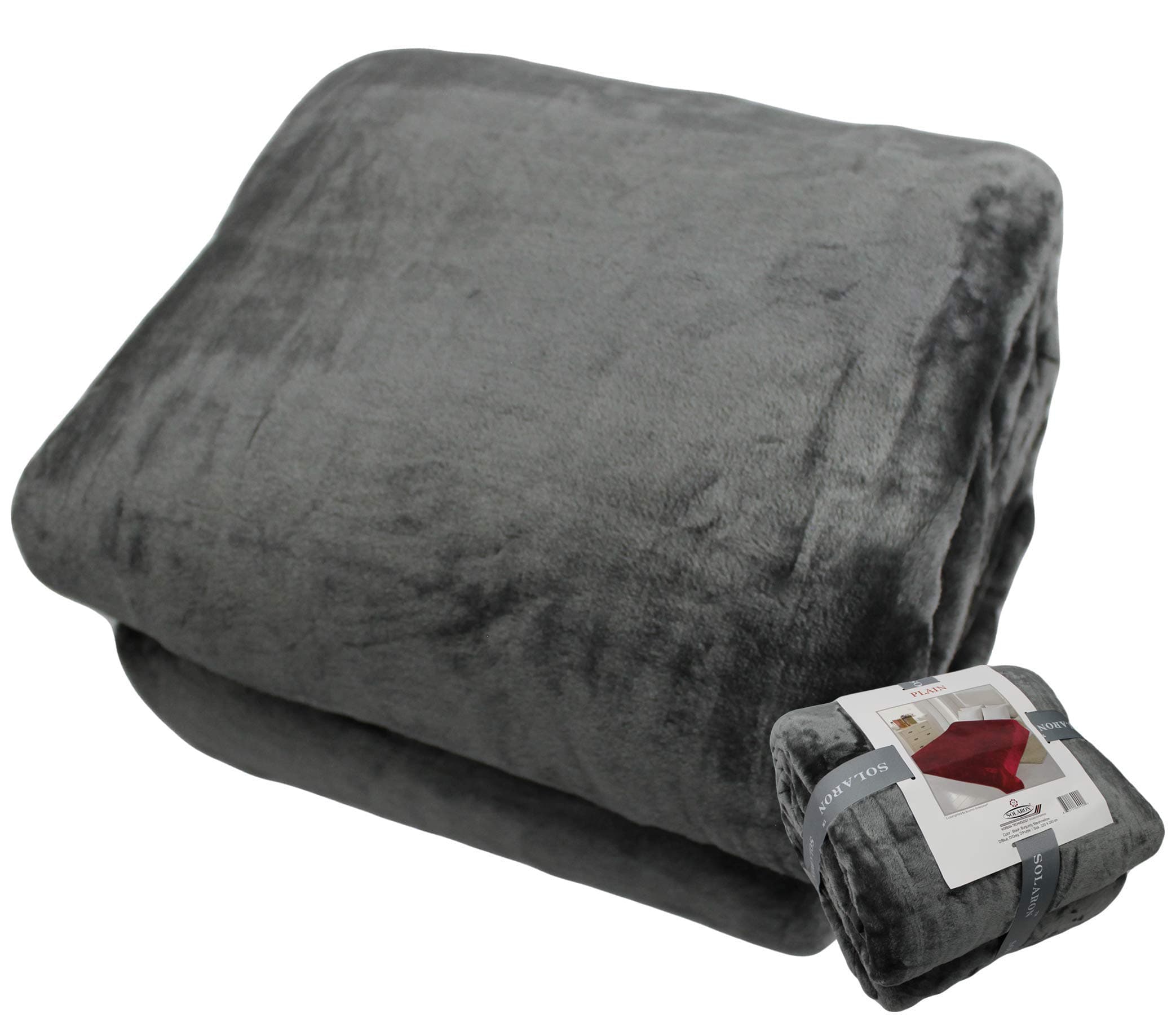 Queen Blanket Soft Extra Large for Fall Winter Spring All Season Cozy Warm 430GSM Medium Weight Thermal Thick Flannel Fleece for Couch Bed Sofa 88 x 95 inches (Deep Grey, 2)