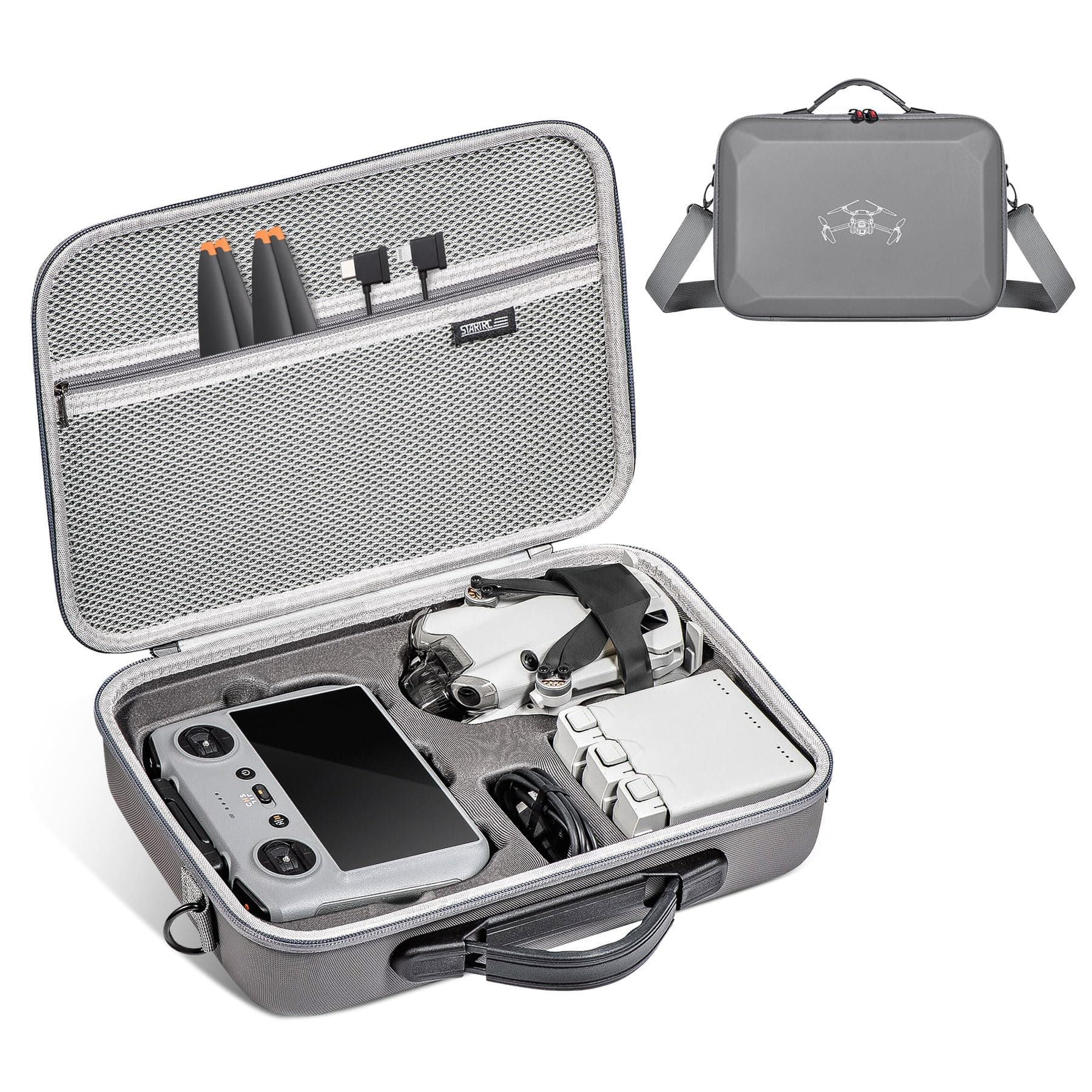 Mini 3 Case, Carrying Case for DJI Mini 4 Pro/ 3 /3Pro RC Screen Controller Combo, Waterproof Portable Bag for DJI Mini3 Pro and Mini4 Pro Accessories