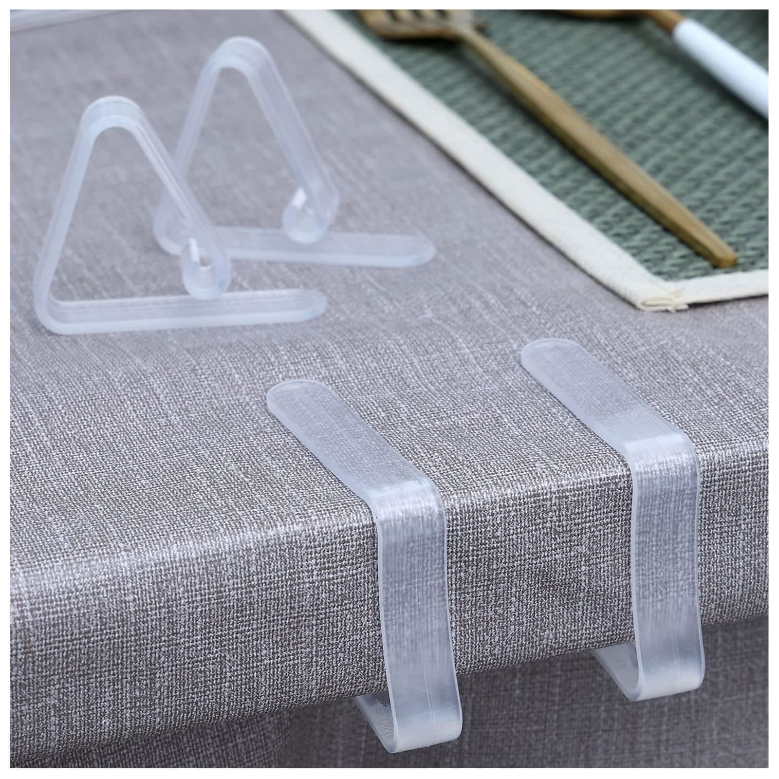 16PCS Clear Plastic Tablecloth Clips,Transparent Clear Tablecloth Clips, Plastic Table Cloth Hold Down Clips Table Cloth Holder for Meeting Party Indoor Outdoor Events