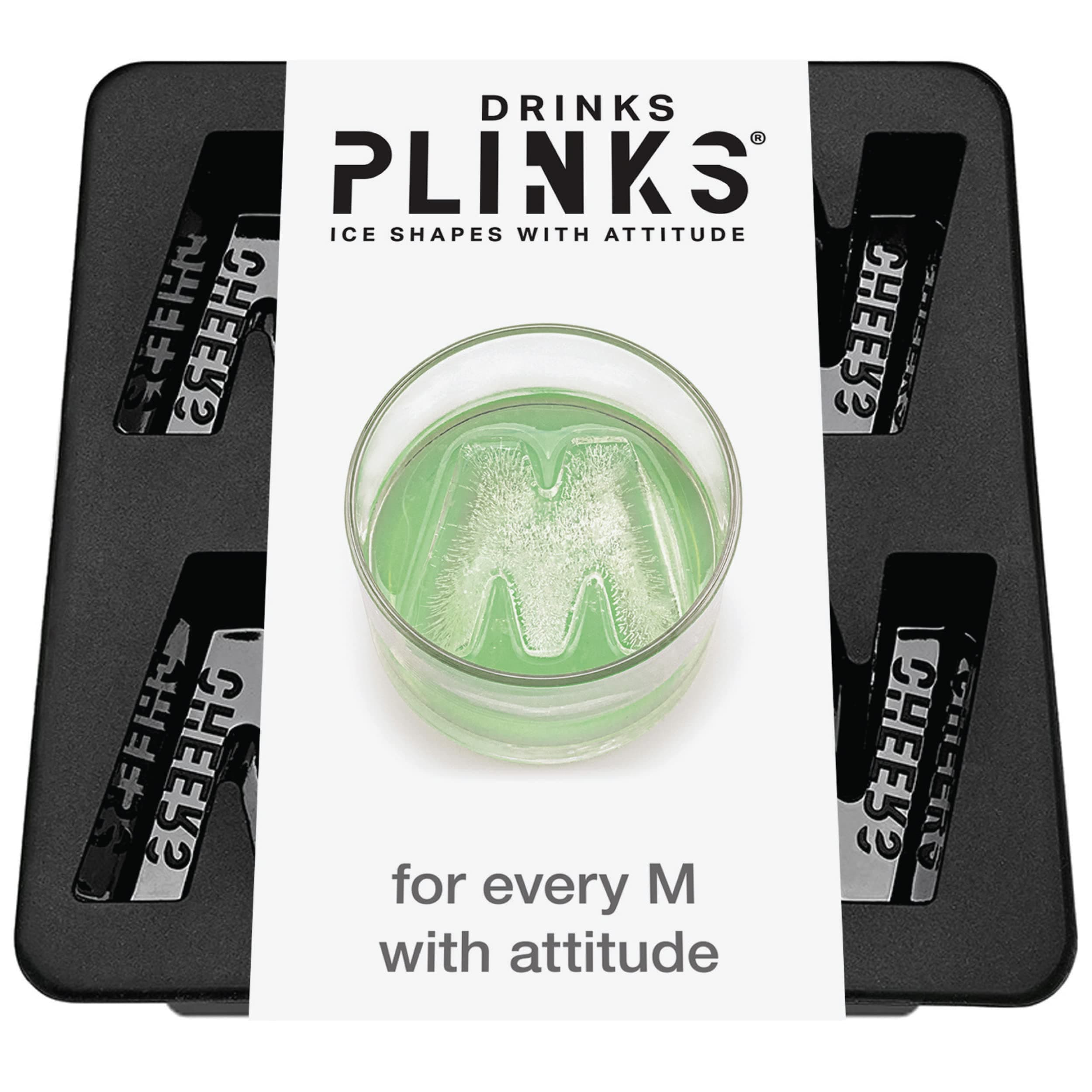 DRINKSPLINKS Letter M Personalized Ice Cubes Mold With Initials. Custom Ice Cube Trays are Thoughtful Customized Gifts, Fun Cocktail Accessories, Monogram Whiskey and Bourbon Gifts for Men and Women
