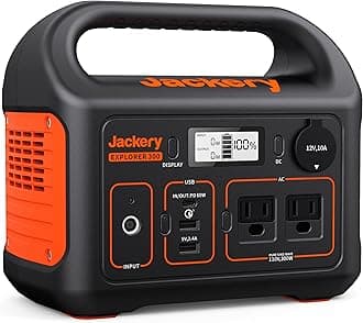 Jackery Portable Power Station Explorer 300, 293Wh Backup Lithium Battery, Solar Generator for Outdoors Camping Travel Hunting Blackout (Solar Panel Optional)