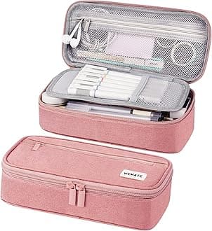 WEMATE Pencil Case, Large Storage Organizer for Stationery, Back - to - School Essential, Teacher Must - have, Big Pencil Pouch, Marker Case School Supplies for College & High School