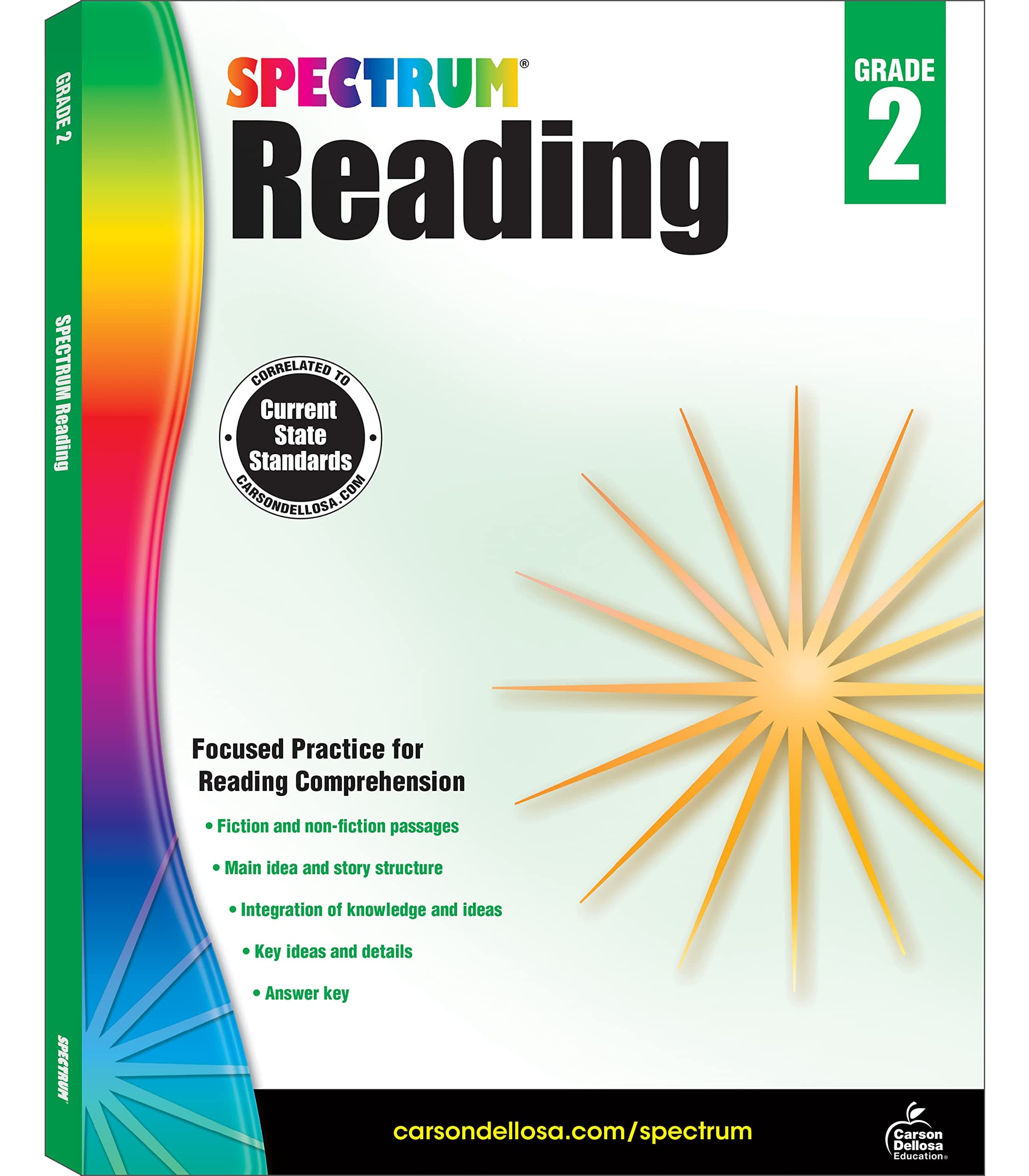 Spectrum 2nd Grade Reading Comprehension Workbooks, Spectrum Grade 2 Nonfiction and Fiction Reading Comprehension, Story Structure, Main Ideas, and Critical Thinking Skills