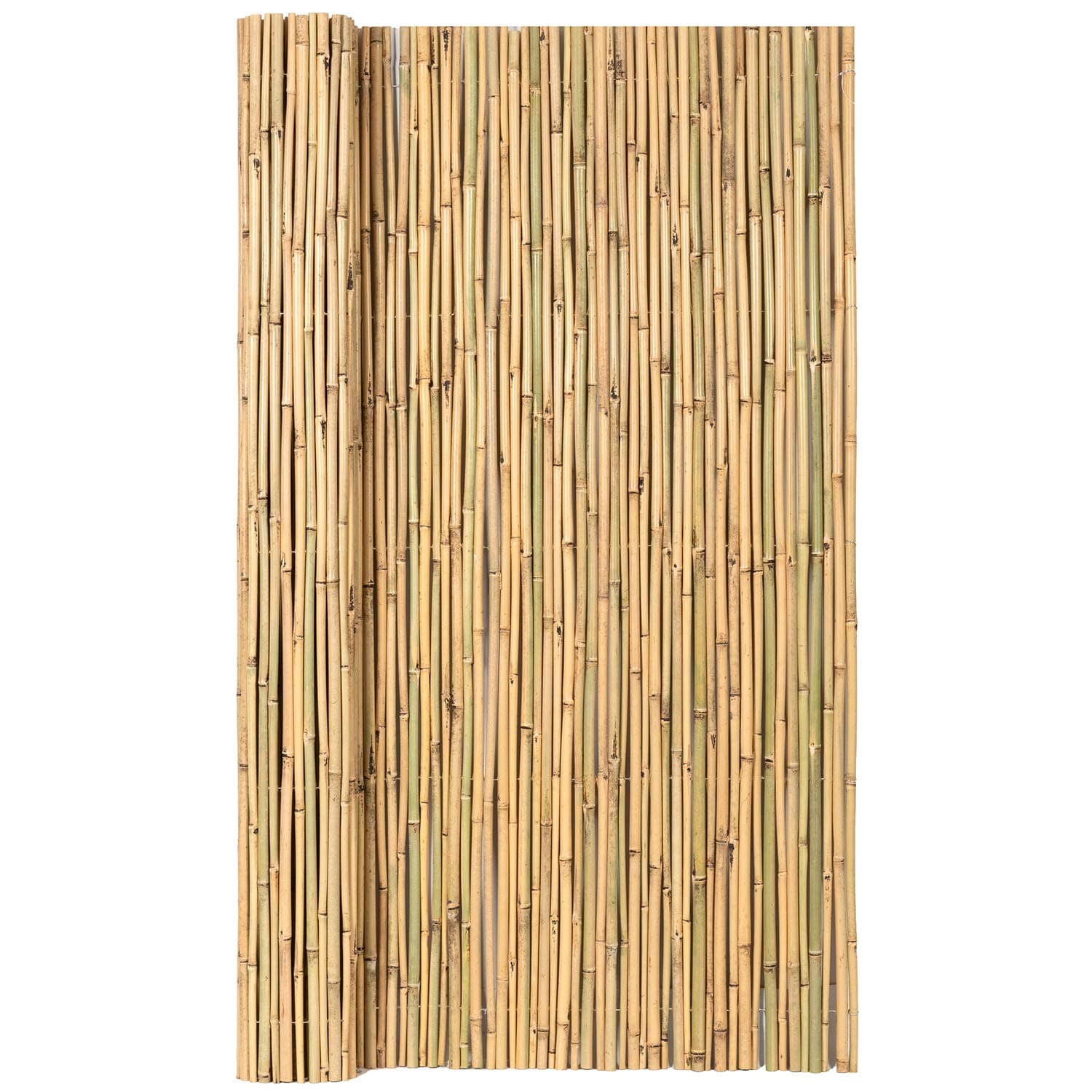 Mininfa Natural Rolled Bamboo Fence, Eco-Friendly Bamboo Fencing, 0.7 in D x 6 feet High x 8 feet Long, bambou Screen for Garden, Privacy