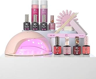 Pink GellacGel Polish Set with UV/LED Lamp - 16 Colors, Gel Base & Top Coat - Beginner Kit