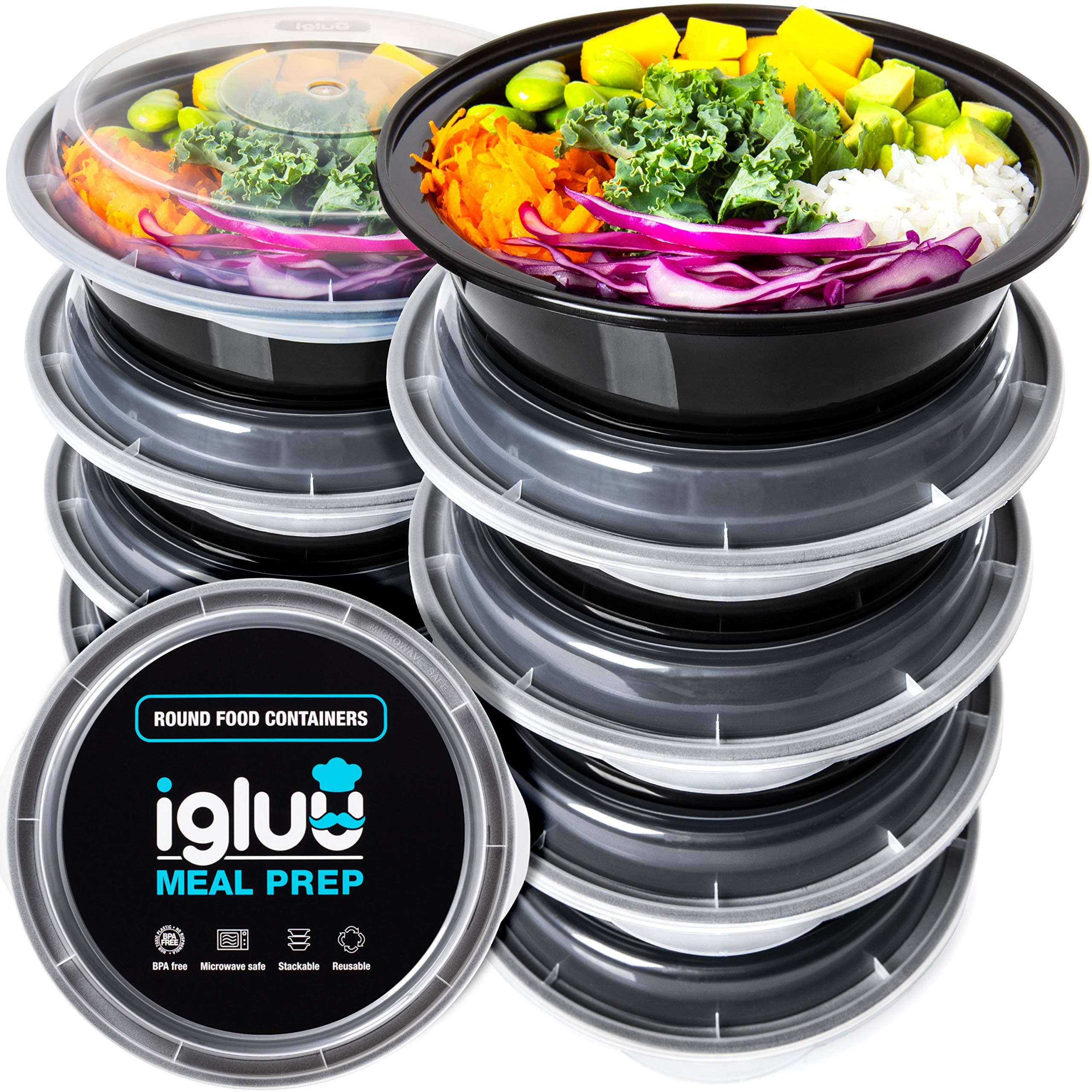 10-pack Round Meal Prep Containers