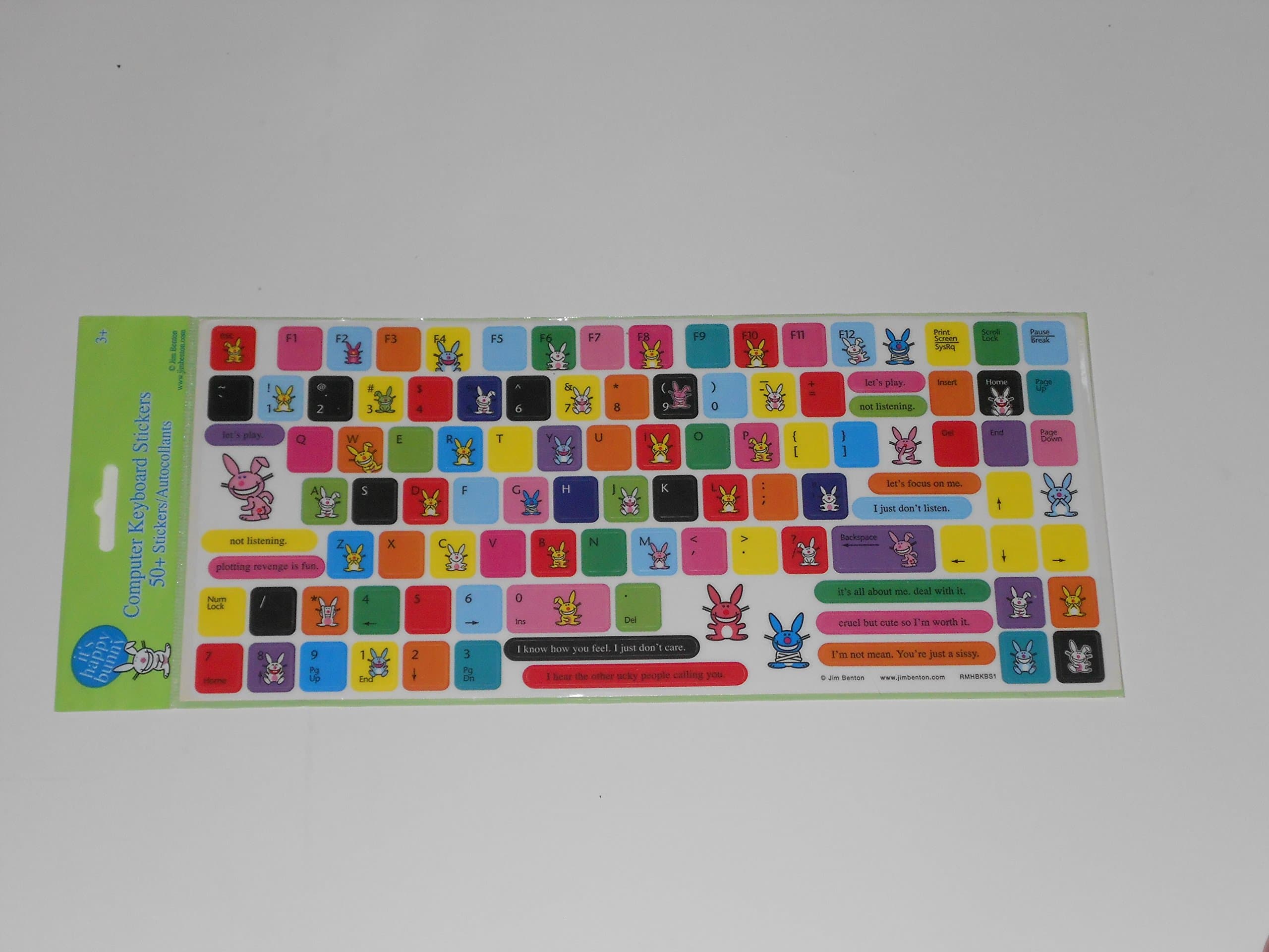 Happy Bunny Computer Keyboard Stickers